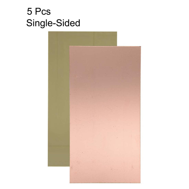 uxcell Single-Sided Copper Clad Laminate PCB Circuit Board, FR4 250x130mm 9.84x5.12 inch, 1.5mm Thickness DIY Prototyping PCB Board, Name Board, 5pcs