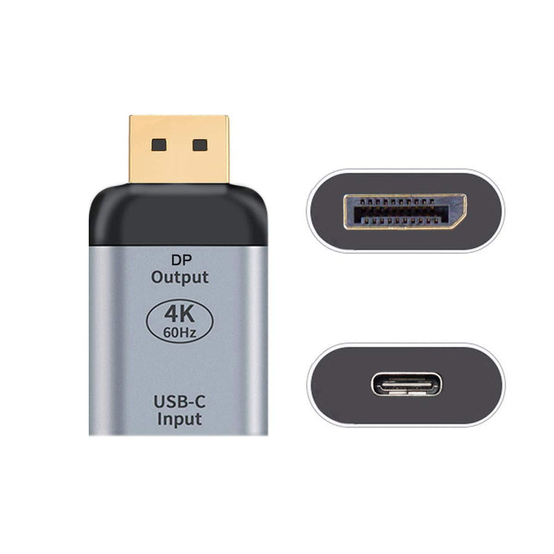 [AUSTRALIA] - Cablecc USB-C Type C Female Source to 4K 60hz 1080p Displayport DP Sink HDTV Adapter for Tablet & Phone & Laptop Silver USB-C Female to DP Male 