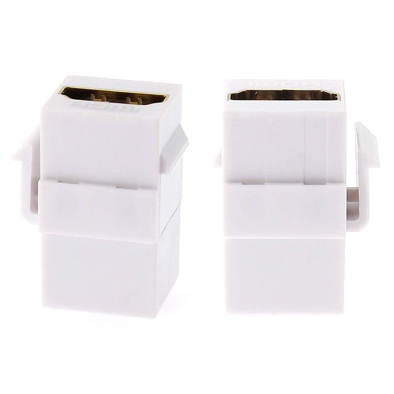 HDMI Keystone Coupler, 10Pack HDMI Keystone Insert Female to Female Adapter Connectors for Wall Plate - White HDMI - White2