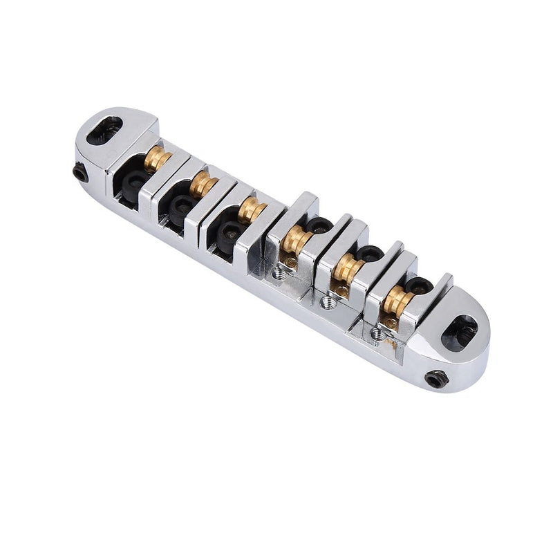 Dilwe Roller Saddle Bridge & Tailpiece Set, Replacement Part for LP Style 6-String Electric Guitar