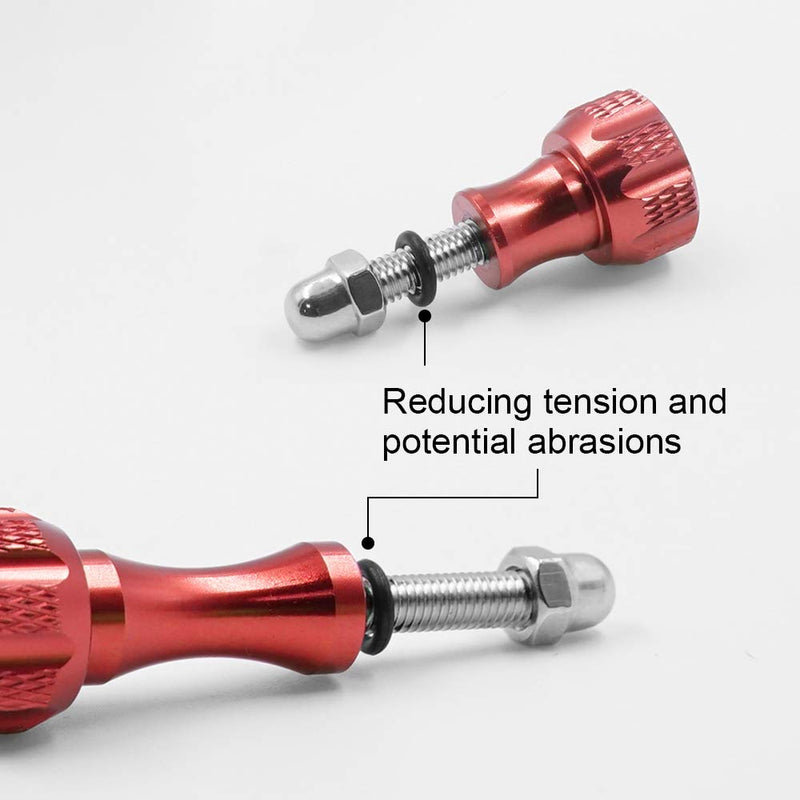 [AUSTRALIA] - SLFC 3 Pcs Aluminum Alloy Thumbscrews for GoPro Hero 2018, GoPro Fusion, GoPro Hero 8/7/6/5/4/3/2/1 and DJI Osmo Action, 8 Colors, Very Durable, Standard Camera Mounts Screws (Red) Red 