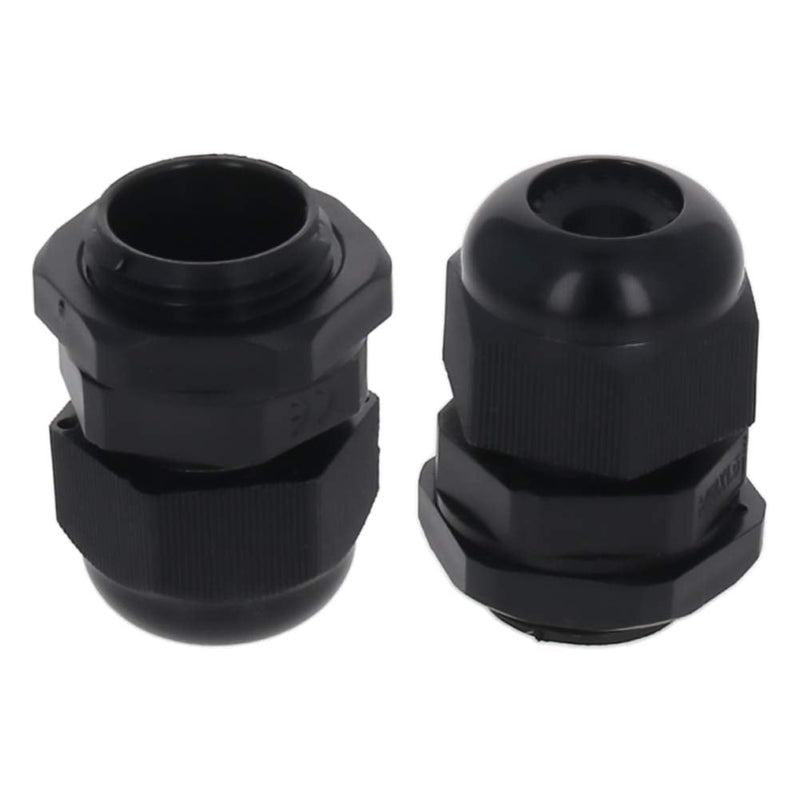 Fielect 20Pcs M18x1.5 Cable Gland Plastic Waterproof Cable Glands Joints Adjustable Connector Black for 5-10mm Dia Cable M18*1.5