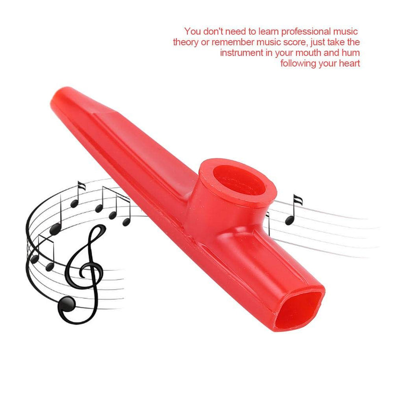 Dilwe Kazoo, Plastic Mini Portable Mouth Kazoo Ukulele Guitar Partner Easy to Learn Musical Instrument red