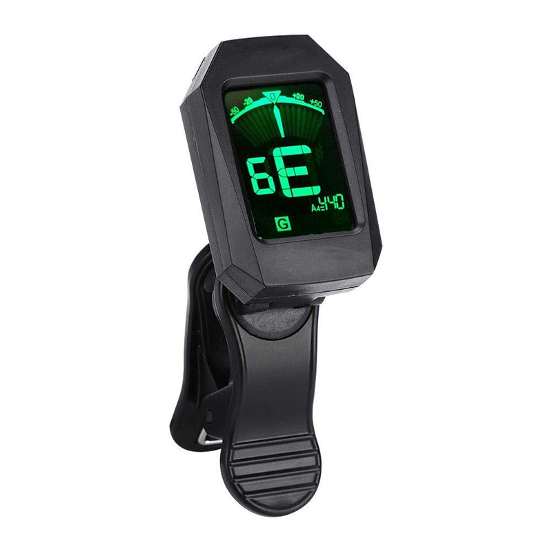 Guitar Tuner, Clip-On Digital LCD Tuner for Chromatic Guitar Bass Ukulele Violin Banjo Accessory Parts