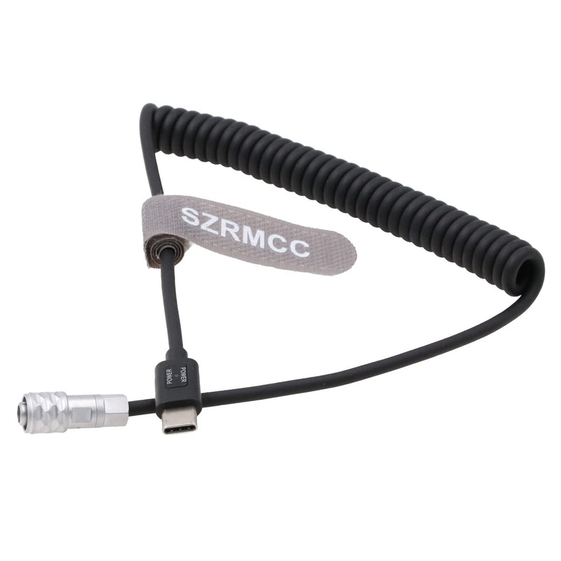 SZRMCC BMPCC 4K 6K SF610 2 Pin to USB C Type-C PD Trigger Coiled Power Cable for Blackmagic Pocket Cinema Camera 4K 6k