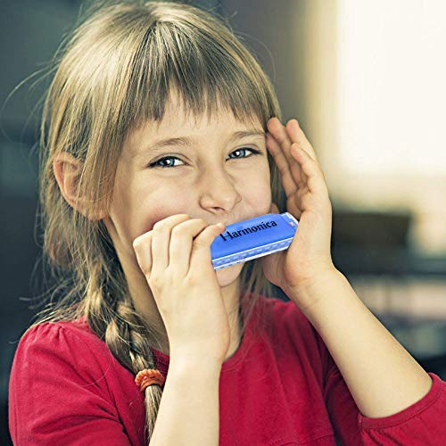 Xrten 10 Holes Harmonica Clear Candy Color Harmonica Mouth Organ Toy for Children(2 Pcs)