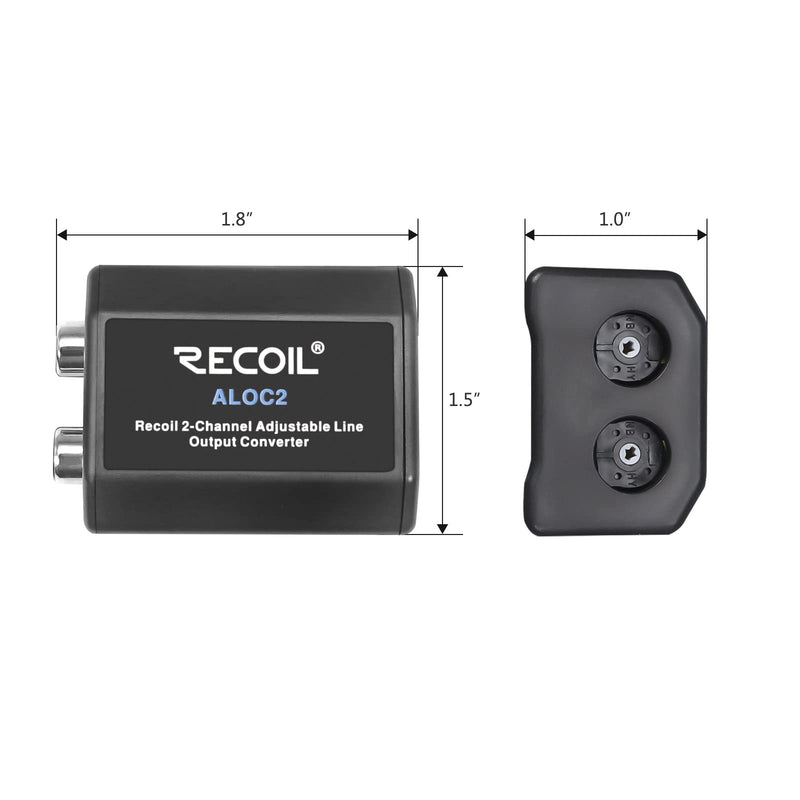 RECOIL ALOC2 2-Channel Speaker Cable to RCA Adjustable Line Output Converter with Remote Turn On