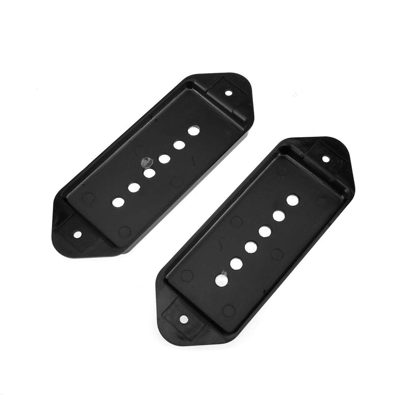 [AUSTRALIA] - Musiclily Pro 49.2mm P90 Dog Ear Short/Low Neck Position Pickup Covers for USA Les Paul/Vintage Style Epiphone, Black (Set of 2) 