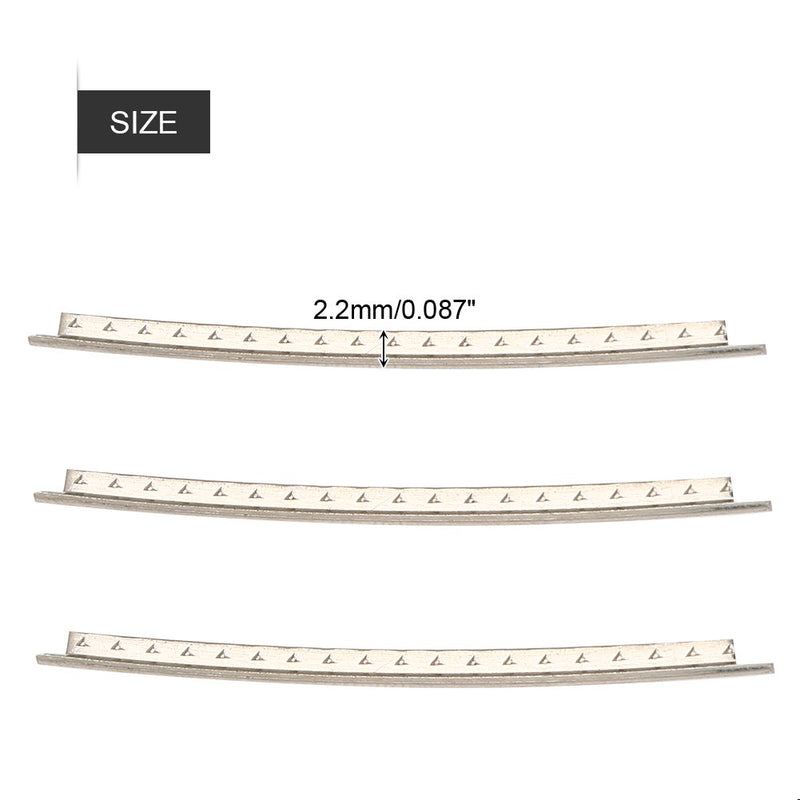 Alomejor Guitar Fret Wire 24pcs 2.2mm Width Durable Electric Guitar Fret Wire Replacement Parts White Copper