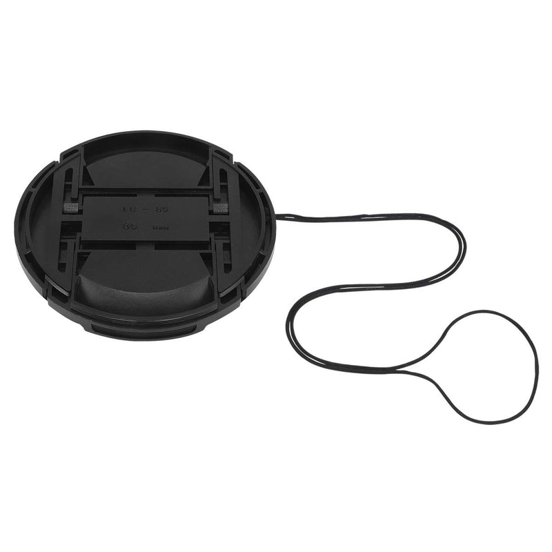 Haoge 86mm Center Pinch Snap On Front Lens Cap Cover with Cap Keeper for Canon Nikon Sony Fujifilm Sigma Tamron and Other 86mm Filter Thread Lens