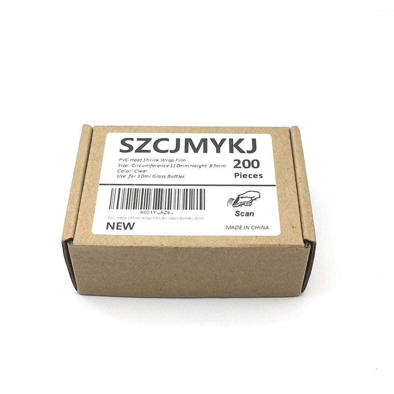 200Pcs PVC Heat Shrink Wrap Film for Glass Bottles 30ml, Clear Heat Shrink Wrap/Shrink Wrap Bottle 2.16X3.42 Inch
