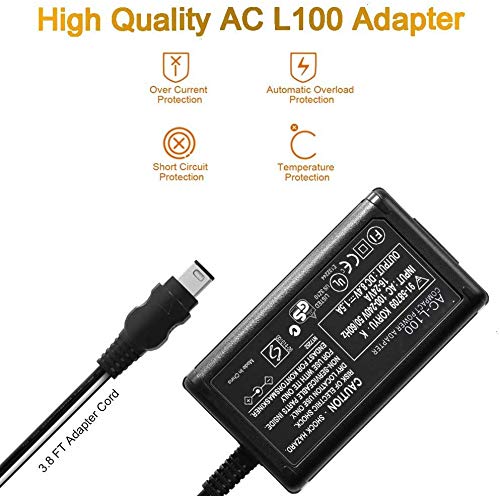 Replacement AC-L100 AC Power Adapter Charger Kit, AC L100 Charger Supply Compatible for Sony AC-L10A AC-L10B AC-L10C AC-L15A/B AC-L100C for Handycam DCR-TRV MVC-FD DSC-S30 DSC-F707 and More Cameras