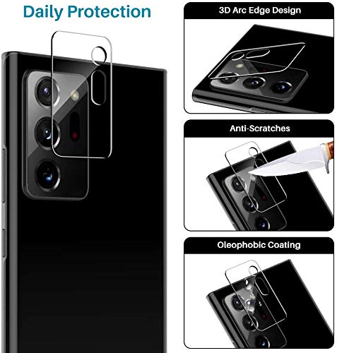 [2+2 Pack] LϟK Compatible for Samsung Galaxy Note 20 Ultra 5G SM-N9860, 2 Pack Flexible TPU Film Screen Protector & 2 Pack Camera Lens Protector with Alignment Frame HD Clarity, Case Friendly