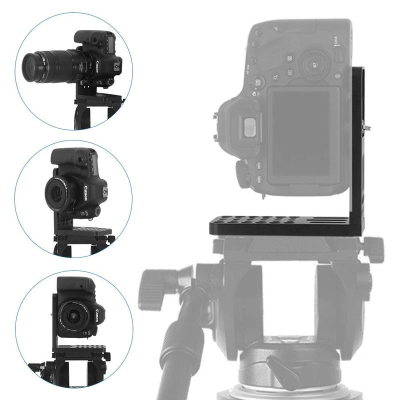 Camera L Shape Bracket Quick Release Plate L Bracket Plate for Professional 4K Video Camcorder 3/8" 1/4" Screw Vertical Video Shooting Compatible with Canon XC10 XC15 Sony FS7 FS5 NX100 Z150