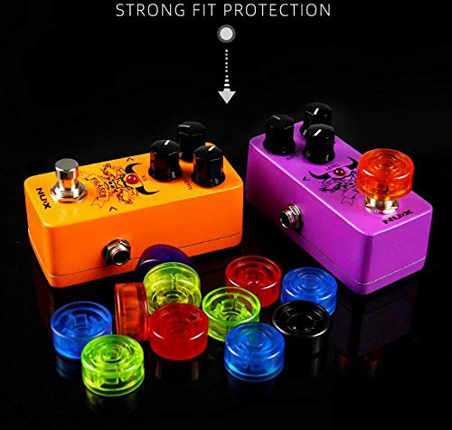 Dopro Guitar Effect Pedal Footswitch Toppers Effect Foot Nail Caps Pedal Protection Cap with Multi Colors 8-Pack Pack of 8