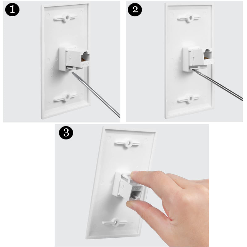 [AUSTRALIA] - RJ45 Keystone Coupler Jack,Cat6 Network Cable Female to Female Jack - 10 Plus 1 Pack White 10pack 