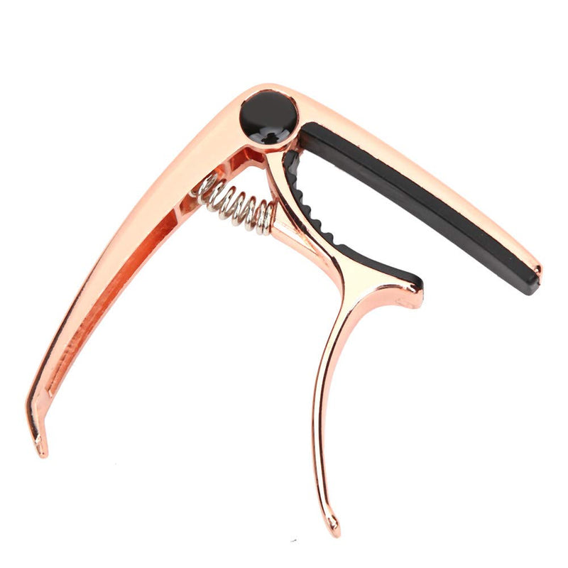 Guitar Capo Clamp,Key Tuner Zinc Alloy for Folk Guitar For 4‑6 String Guitar, Bass, Ukulele(rose gold) rose gold