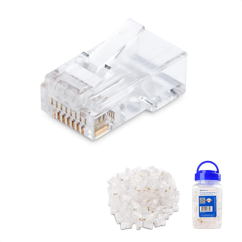 Cable Matters 100-Pack CAT6 RJ45 Modular Plugs (RJ45 Connectors / Cat6 Connector / Cat6 RJ45 Ends / RJ45 Plugs) for Solid or Stranded UTP Cable Cat6 Regular