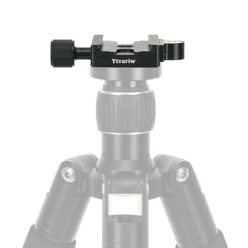 60mm Quick Release Plate QR Clamp 3/8" with 1/4" Adapter &Bubble Level Ytvariw ,Adjustable Lever Knob, Compatible for Tripod Ball Head(60MM) 60MM