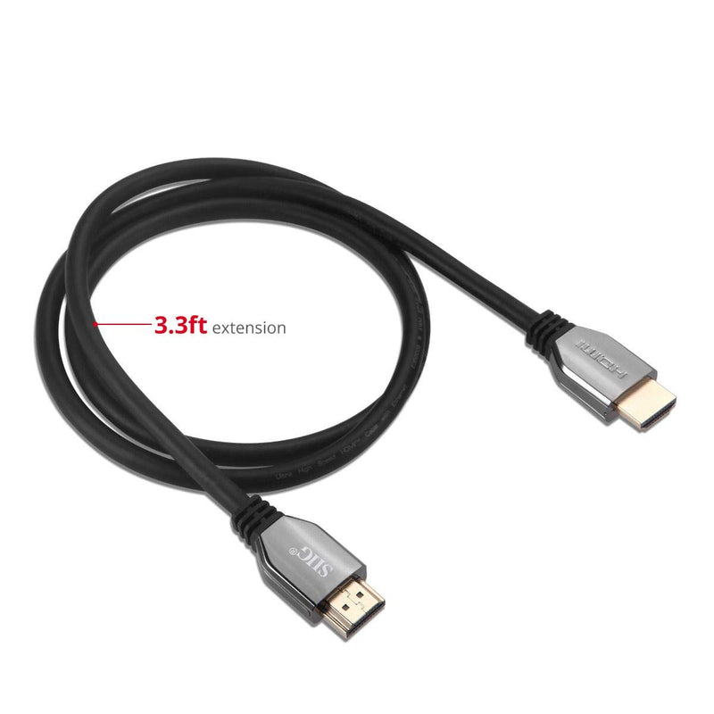 SIIG HDMI 2.1 Cable - 8K, Ultra High Speed HDMI Cable, 48Gbps, 3.3ft, Triple Shielded (CB-H21411-S1) 3.3 ft