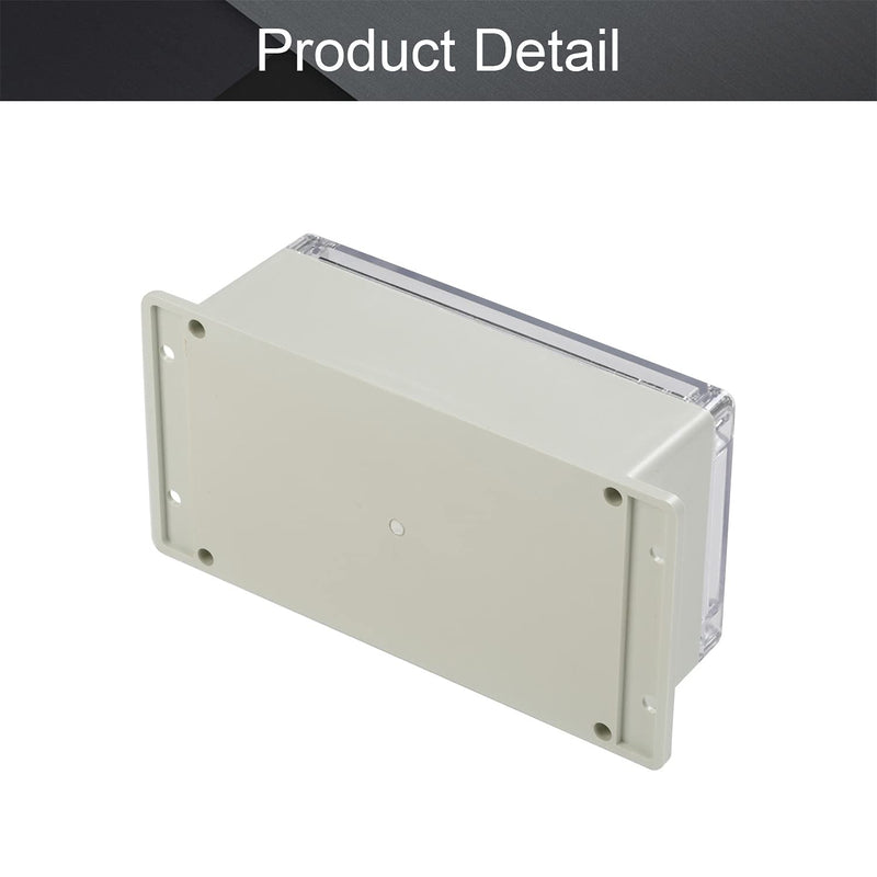 Fielect Junction Box ABS Plastic Dustproof Waterproof IP67 Universal Electrical Project Enclosure with Transparent Clear Cover and Fixed Ear 7.87" x 4.72" x 2.95" 200x120x75mm