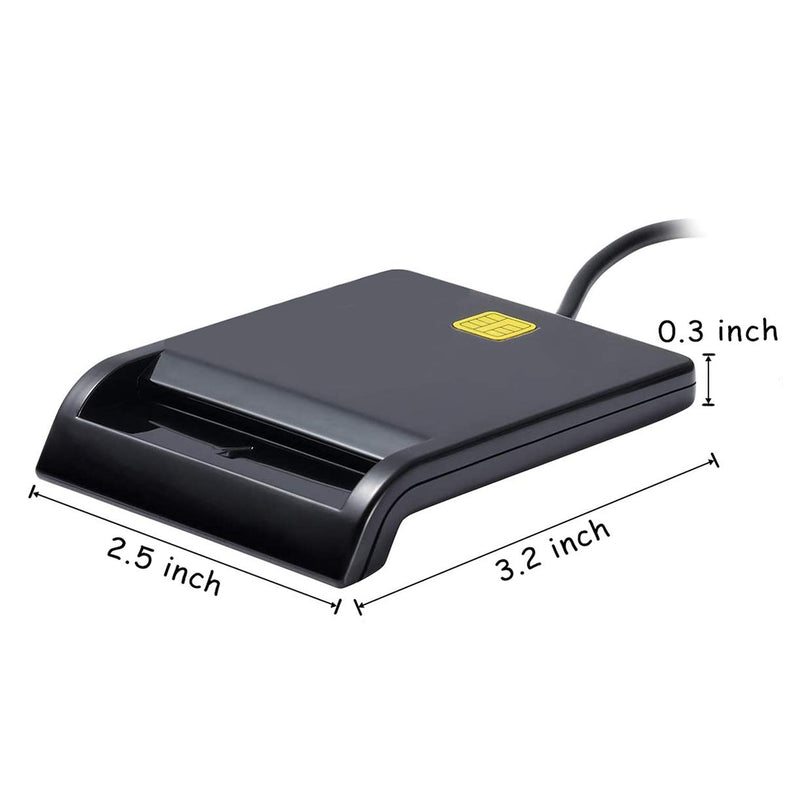 USB Smart Card Reader DOD Military Access CAC Card Reader ID Card/CAC/SD/Micro SD（TF）/SIM/IC Bank Card Reader,Compatible with Windows XP/Vista/7/8/10, Mac OS 10.6-10.10 and Linux. (Small)