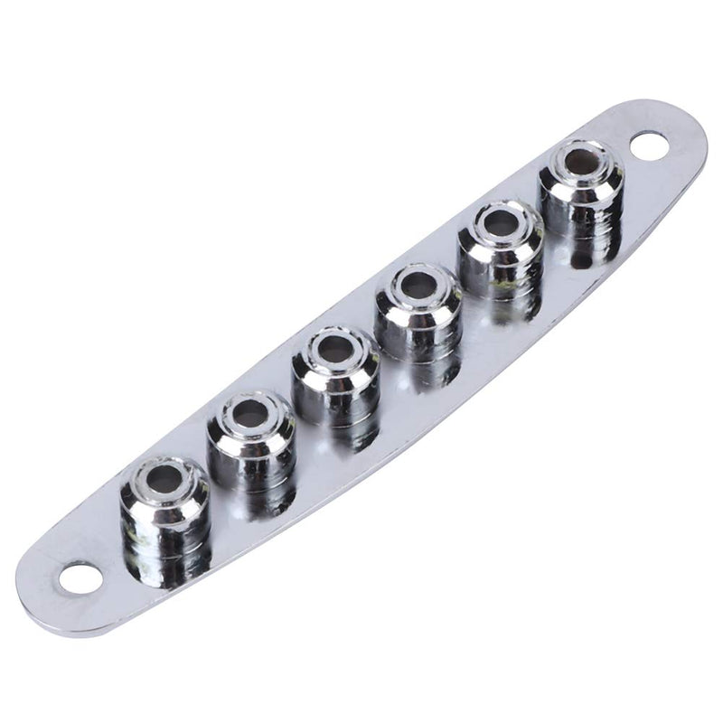 Guitar String Through Plate, Zinc Alloy Guitar String Through Plate Mounting Ferrules Electric Bass Guitar Parts(Silver) Silver