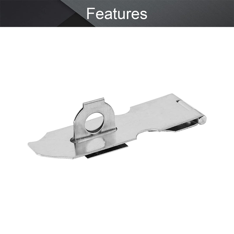 [AUSTRALIA] - MroMax Hasp Staple Padlock Latch, 128mm Length,Stainless Steel Furniture Cupboard Door Stainless Steel Silver Tone 16Pcs 