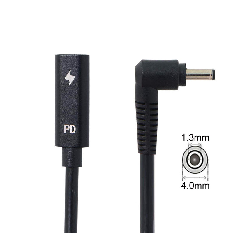 [AUSTRALIA] - Xiwai Type C USB-C Female Input to DC Power PD Charge Cable fit for Laptop 18-20V (4.0x1.3mm) 4.0*1.3mm for HP 