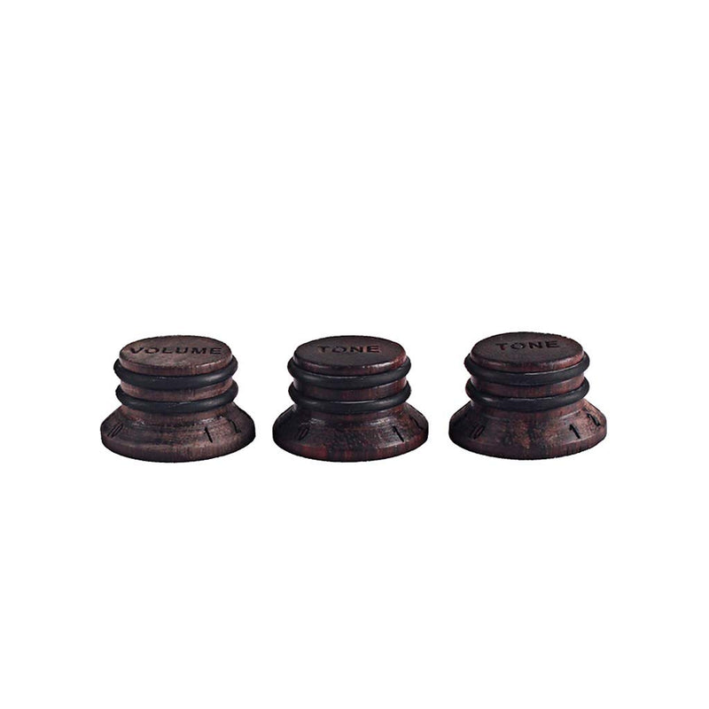 Alnicov 3 Pcs Guitar Speed Control Knobs For Guitar Bass Parts Volume Tone Knobs Top Hat,Rosewood