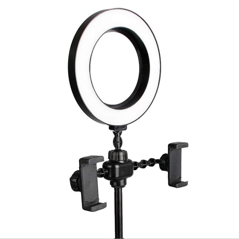 16CM Selfie Ring Light, Multifunction LED Ring Light with Stand Phone Holder for Live Streaming, YouTube Video/Photography. Makeup Camera Ring Light with 3 Light Modes.