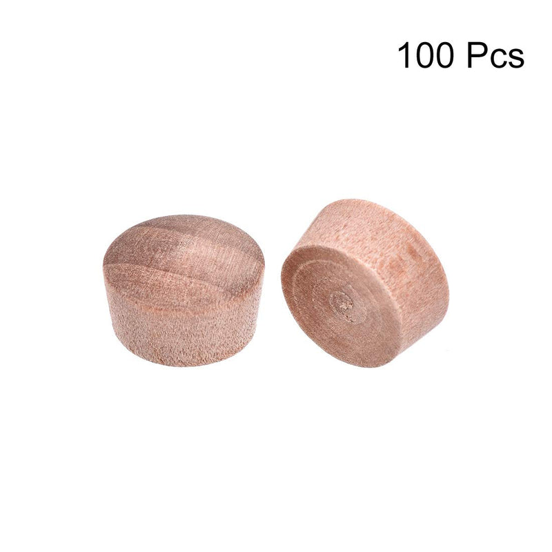 uxcell Wood Button Top Plugs 9/16 Inch Cherry Hardwood Furniture Plugs 9/25 Inch Height 100 Pcs