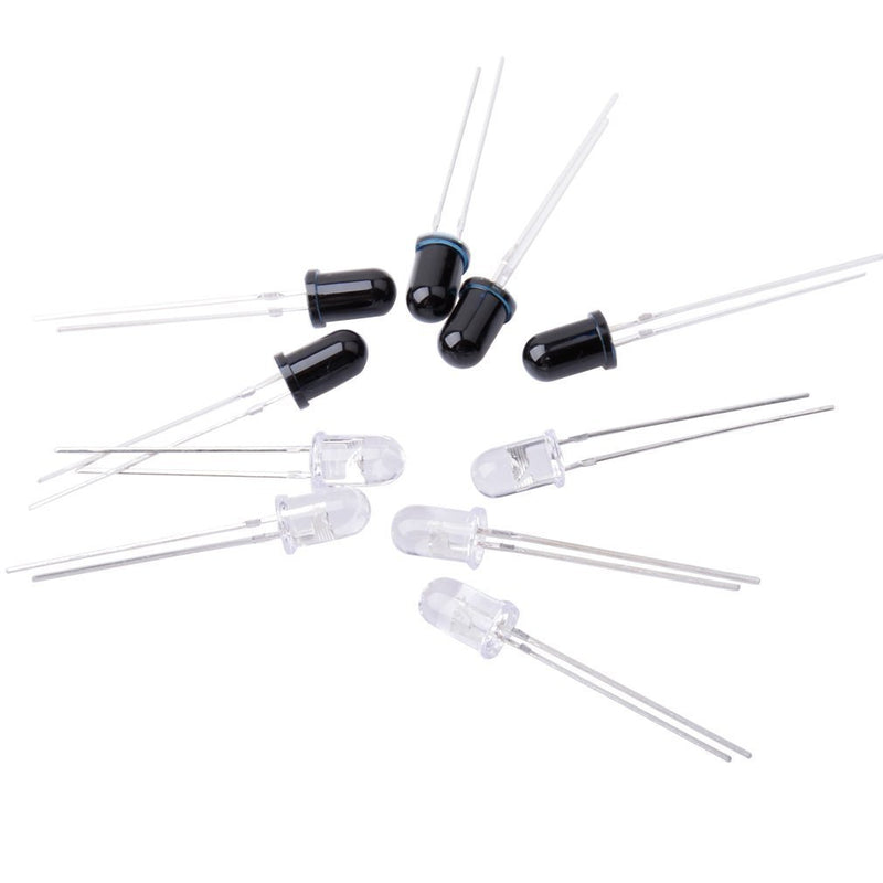 goeasybuy 10pcs 5mm 940nm LEDs infrared emitter and IR receiver diode 5pairs diodes
