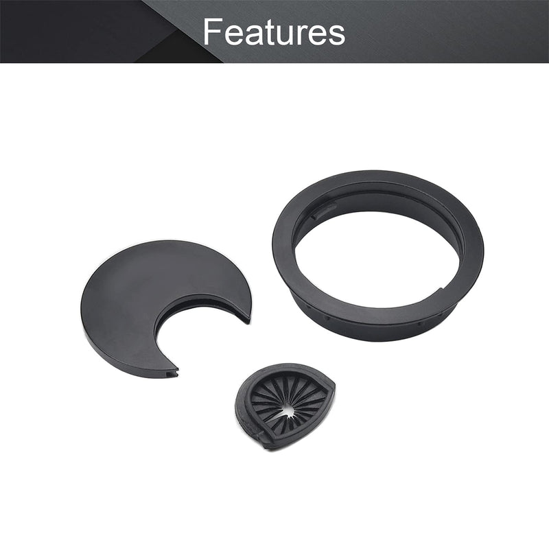 [AUSTRALIA] - MroMax 2.28" Desk Grommet Zinc Alloy 58mm Cable Hole Cover Cord Desk Grommets Arrange Wires Organizer for Home Office Desk Cable Cord Black 4Pcs 60 mm Mounting Hole Diameter 