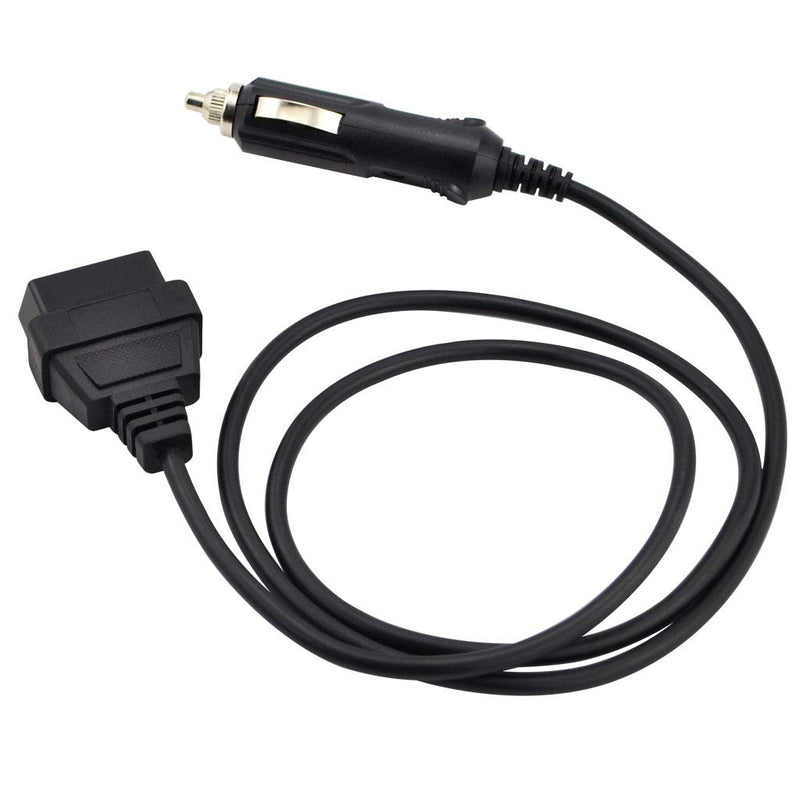 OLLGEN 1M/3.3ft Car OBD2 Vehicle ECU Emergency Power Supply Cable Car Memory Save Any 12V DC Power Source with Cigarette Lighter to OBD Female Connector Cable Adapter