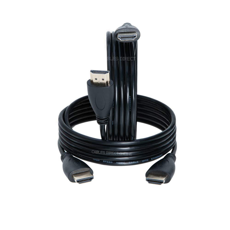 10FT Premium Gold Plated HDMI Cable with Audio & Ethernet Return Channel, v 1.4, 1080P FHD, Compatible with TV, DVD, PS4, Xbox, Bluray (10FT, Black) 10FT