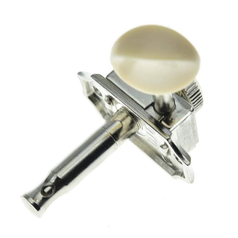KAISH 3x3 Guitar Vintage Style Locking Tuners Guitar Tuning Keys Pegs Guitar Lock Machine Heads for Les Paul Guitars Nickel with Ivory Button