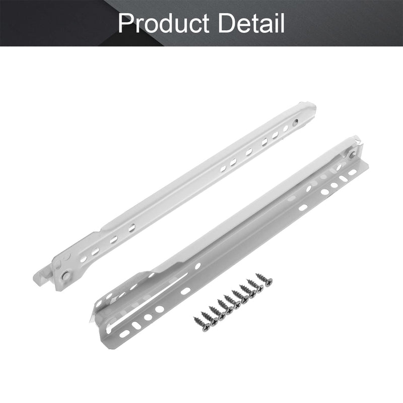 [AUSTRALIA] - MroMax 10-inch Cold Rolled Steel Keyboard Slide Glide,2 Fold Ball Bearing Slide Track Rail 2 Sections Steel Heavy Runners Ball Roller Wheel Cabinet Drawer Runner, White, 1 Pair 