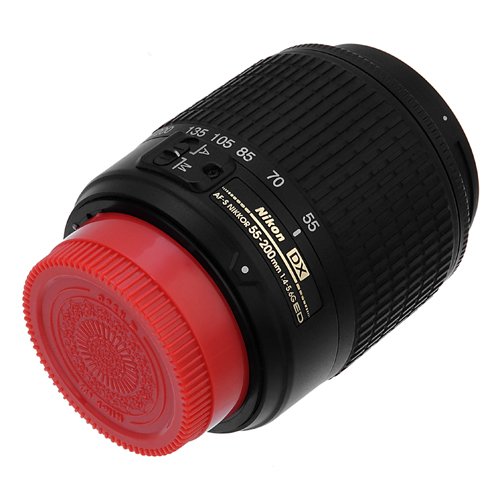 Fotodiox Designer (Red) Rear Lens Cap Compatible with Nikon F-Mount Lenses (Non-AI, AI, AIS, AF, AFD, AFS, G, DX, FX) Red