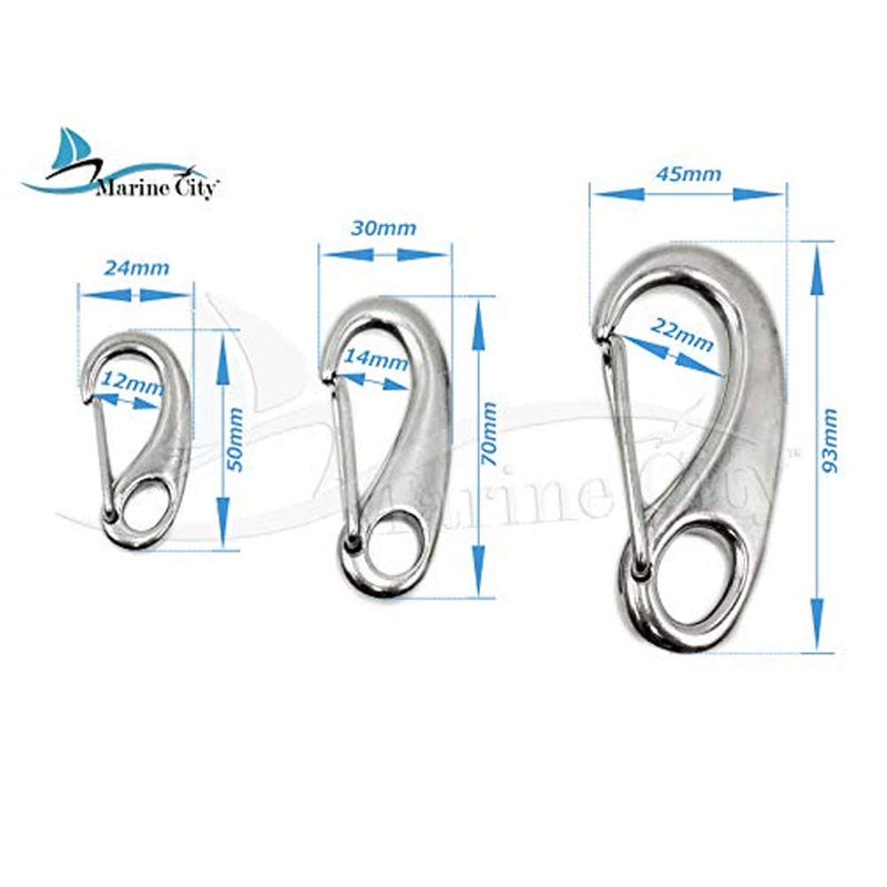 Marine City 316 Stainless-Steel Egg-Shaped Spring Snap Hook 3-1/2 Inches