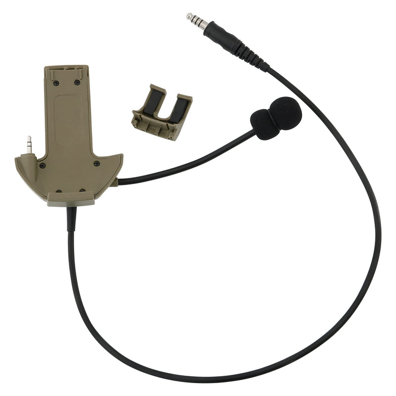TSVISIONCORE Microphone & PTT for Walker's Razor Noise Cancelling Headphones Airsoft Tan