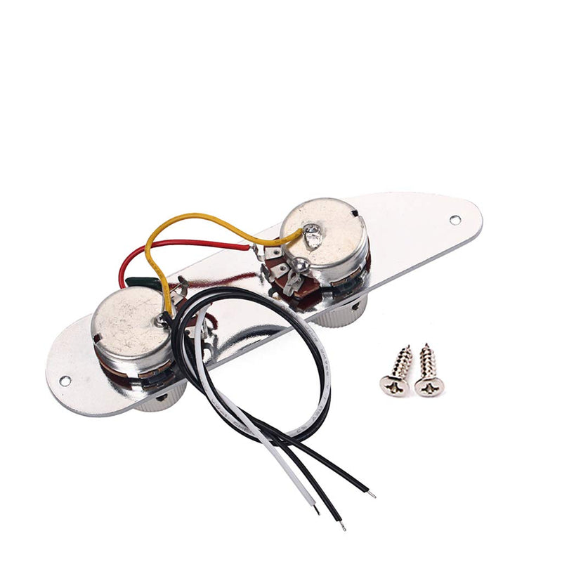 Alnicov Metal Prewired Guitar Control Plate Telecaster Control Plate For 51 P Bass Guitar,Chrome