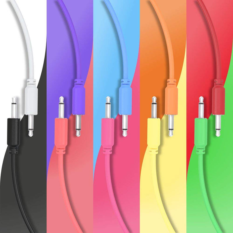 [AUSTRALIA] - ExcelValley - 12 Pack - Mono Modular Patch Cables - TS 3.5mm 1/8" Eurorack Synthesizer - 200 cm - 79" 200 cm - 79" 
