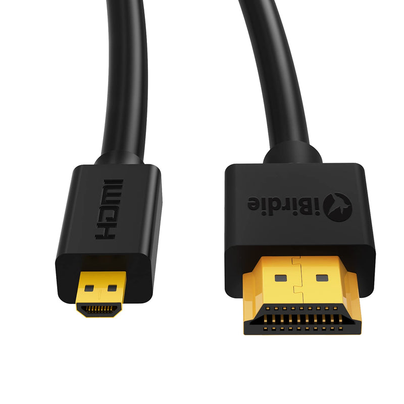 Micro HDMI to HDMI Cable 6 Feet - High Speed 18Gbps Support 4K60 HDR ARC Compatible with GoPro Hero 7 6 5 4, Raspberry Pi 4, Sony A6000 A6300 Camera, Nikon B500, Lenovo Yoga 3 Pro, Yoga 710