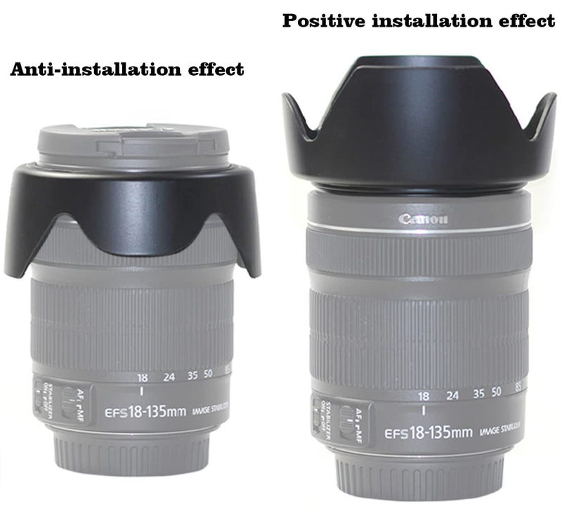 EW-73B Lens Hood Shade for Canon EF-S 18-135mm f/3.5-5.6 is(Not is USM),18-135mm f/3.5-5.6 is/is STM(Not USM),EF-S 17-85mm f/4.5-5.6 is USM SLR Lens,67MM Digital Tulip Flower Lens Hood