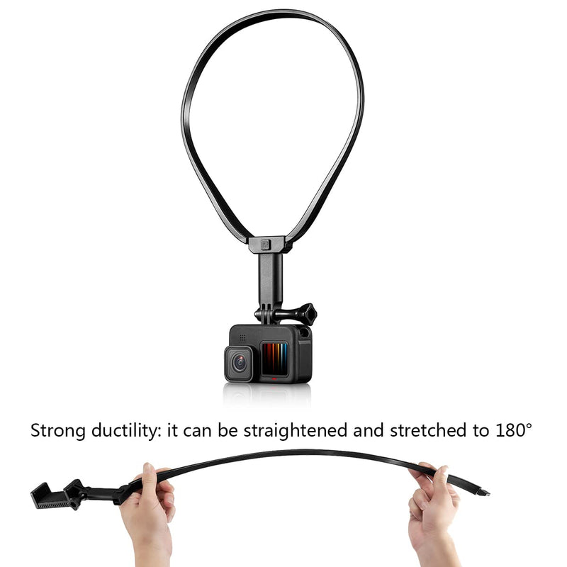 Lupholue POV Neck Holder Mount with Quick Release Buckle, Extendable Arm, Smartphone Holder for GoPro Hero 9, 8, 7, Session, DJI, AKASO, APEMAN Xiaomi Yi, SJCAM Action Camera