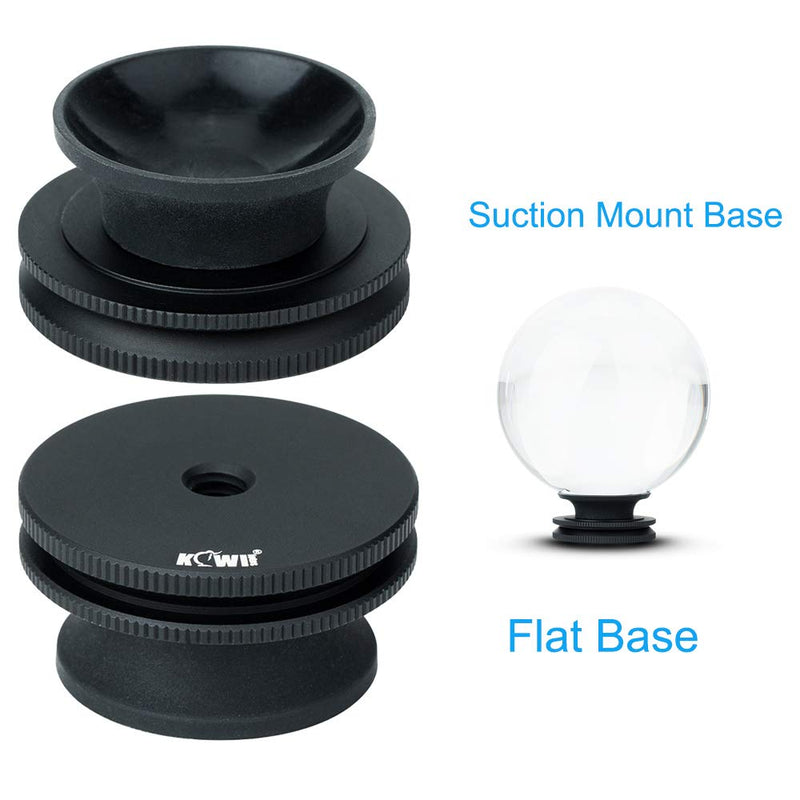 [AUSTRALIA] - Metal Photography Ball Stand for 50mm-100mm Diameter Sphere, Aluminium Alloy Flat Base with Silica Gel Suction Mount, 1/4"-20 Female Thread Arca Swiss Type Plate Design 
