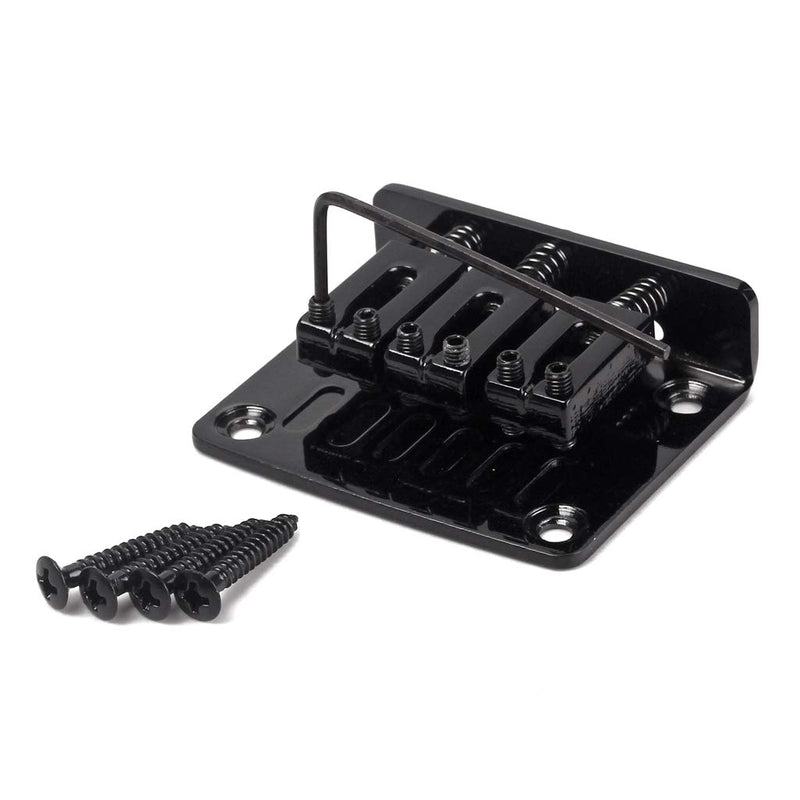 Alnicov Electric Guitar Bridge,Adjustable 3 String Fixed Guitar Bridge for Cigarbox Electric Guitar(Black)