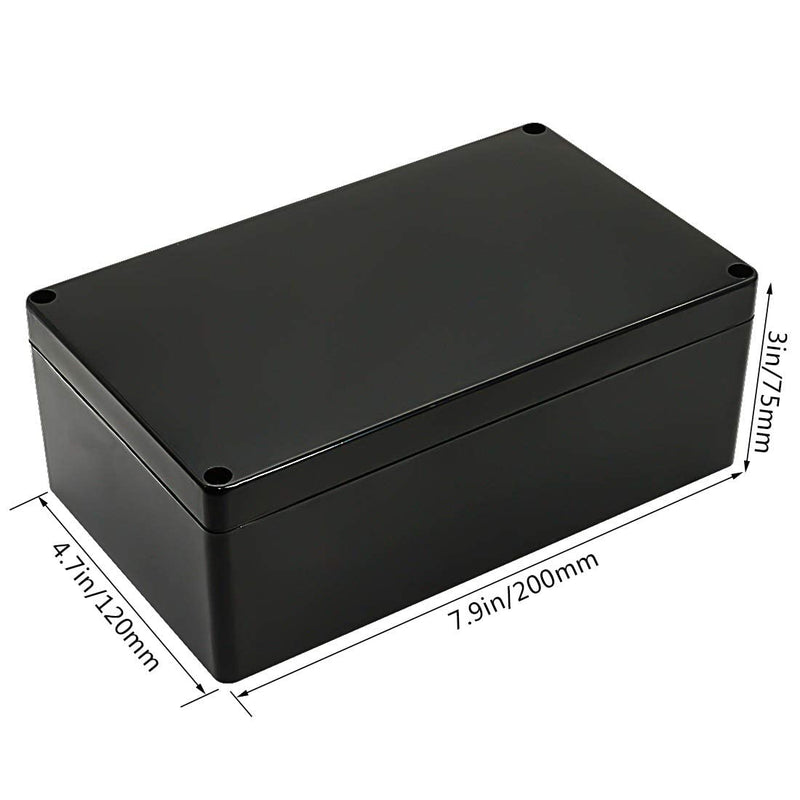 LeMotech ABS Plastic Electrical Project Case Power Junction Box , Project Box Black 7.87 x 4.72 x 2.95 inch (200 x 120 x 75 mm) 7.87 x 4.72 x 2.95(Pack of 1)