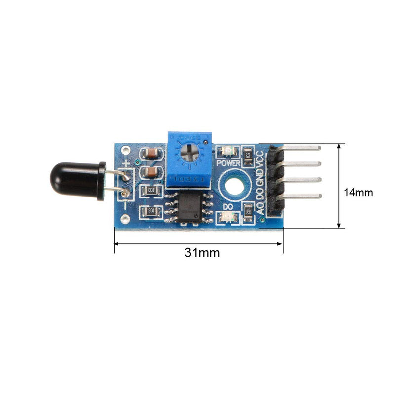 uxcell IR Flame Sensor Module Detector 4 Pin Temperature Detecting for Arduino